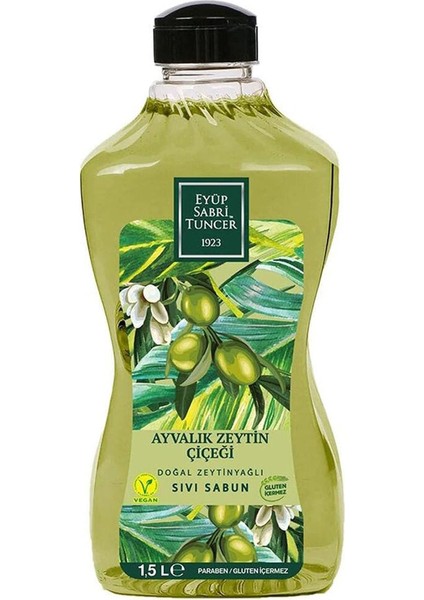 Sabri Tuncer Doğal Zeytinyağli Sivi Sabun Ayvalik Zeytin Çiçeği 1,5 L Pet Şişe 1 Paket (1 x 1500 Ml)