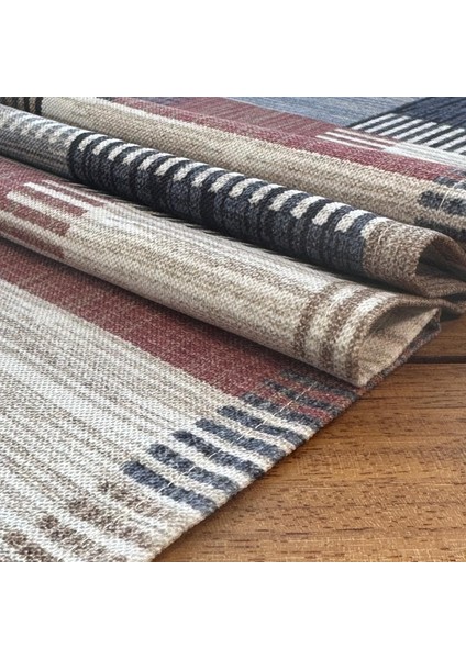 Desen İzmir Desenizmir Kilim Desenli Fırfırlı Kare Runner Örtü