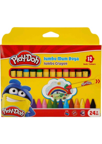 Play Doh Silinebilir Jumbo Crayon Mum Boya 12 Renk