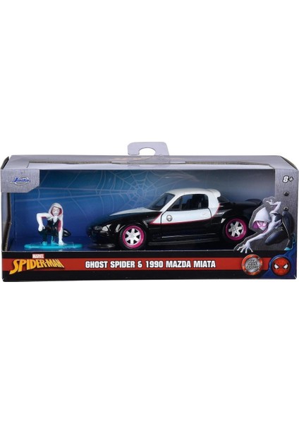 1:32 Ghost Spider ve 1990 Mazda Miata Koleksiyon Oyuncak Araba