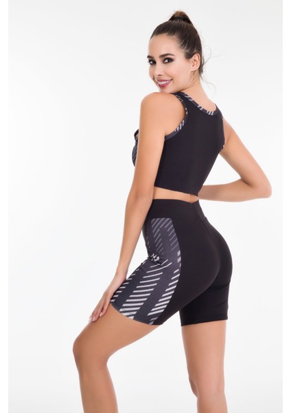 Beyaz - Siyah Renk Lady 4001 Kadın Kısa Tayt Büstiyer Spor Takım fiyatları