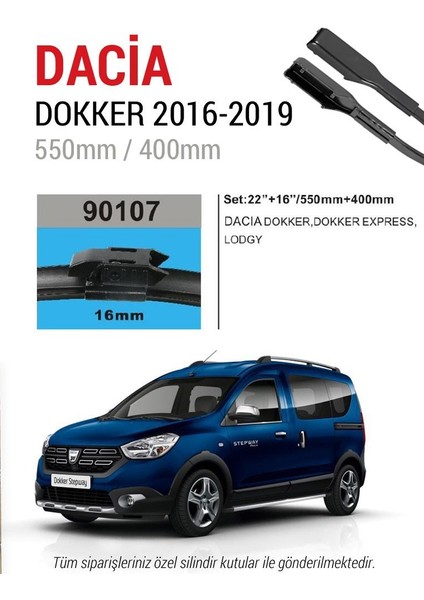 Dacia Dokker-Loddgy 2015-2020 Silecek Takımı (Cam Sabunu Hediyeli)