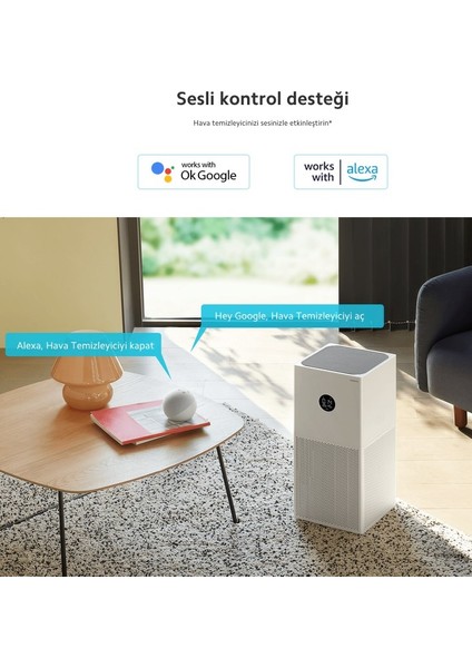 Akıllı Hava Temizleme Cihazı 43M² Etkili Alan Wi-Fi ve Sesli Kontrol Anti Alerjik Mi Air Kokuları etkili bir şekilde ortadan kaldırın Xiaomi Smart Air Purifier 4 Lite + Hediyeli