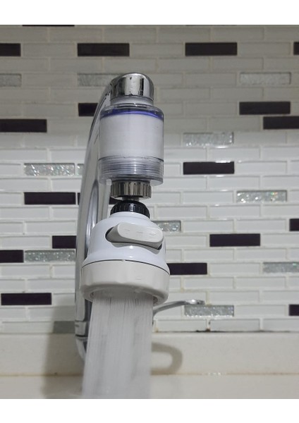 Filtreli Kireç Önleyici Oynar Musluk Başlığı - 3 Fonksiyonlu - Krem fırsatları