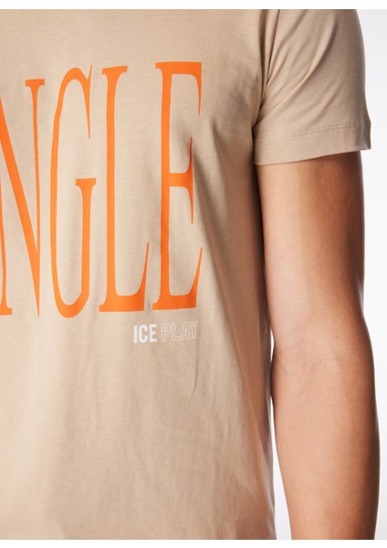 Bisiklet Yaka Baskılı Bej Erkek T-Shirt 24EU1M0F01AP400_T-SHIRT indirimleri