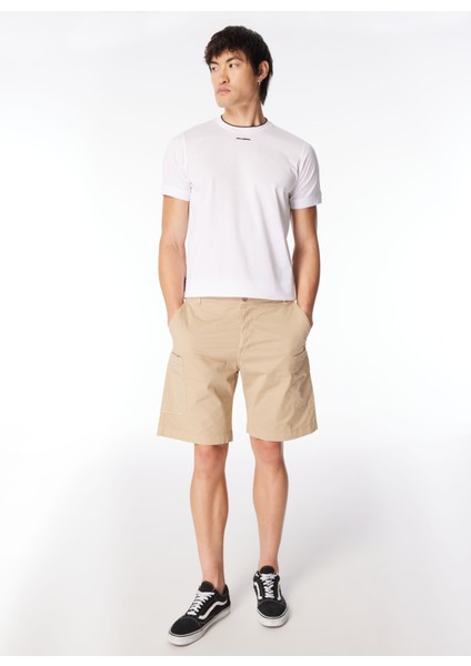 Normal Bej Erkek Şort 24EU1M0D011P113_WOVEN Knee Pant