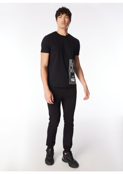 Normal Siyah Erkek Eşofman Altı 24EU1M0B011P417_JERSEY Trousers