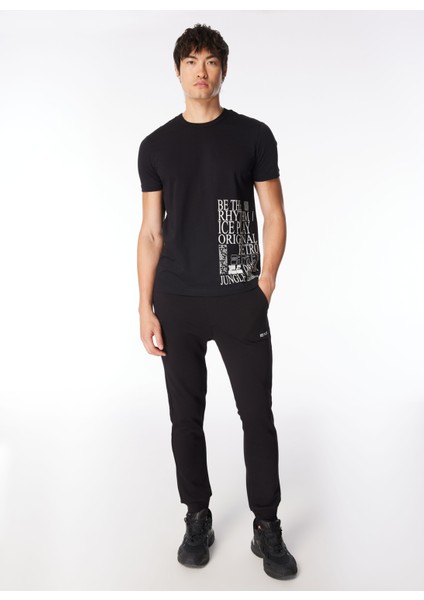 Normal Siyah Erkek Eşofman Altı 24EU1M0B011P417_JERSEY Trousers fiyatları
