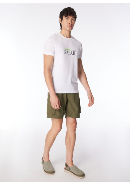 Düz Yaka Baskılı Beyaz Erkek T-Shirt 24EU1M0F014P400_T-SHIRT modelleri