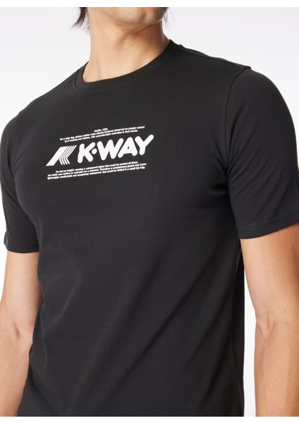 Bisiklet Yaka Siyah Erkek T-Shirt K4125DW_ODOM Typo fırsatları