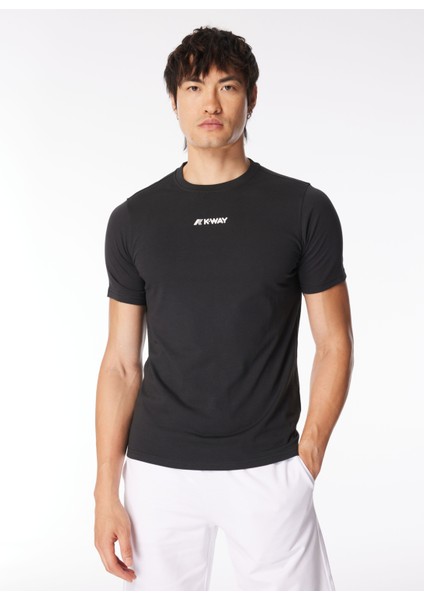 Bisiklet Yaka Siyah Erkek T-Shirt K4124DW_ODOM Establıshed