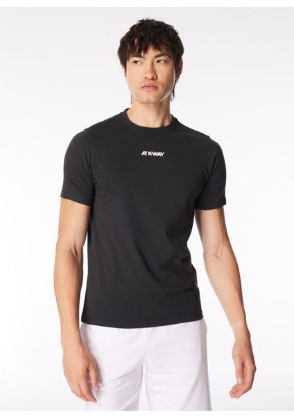 Bisiklet Yaka Siyah Erkek T-Shirt K4124DW_ODOM Establıshed modelleri