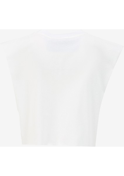 Yuvarlak Yaka Baskılı Beyaz Kadın T-Shirt TSKD05206 fiyatları