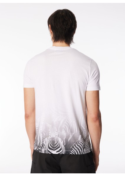 Bisiklet Yaka Desenli Beyaz Erkek T-Shirt 24EU1P0F0196324_T-SHIRT indirimleri