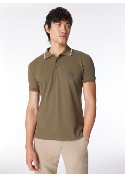 Düz Kahve Erkek Polo T-Shirt 24EU1P0F101P420_POLO T-Shirt modelleri