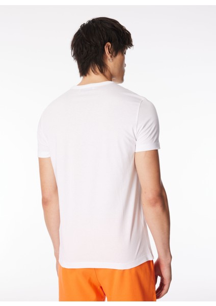 Bisiklet Yaka Baskılı Beyaz Erkek T-Shirt 24EU1M0F01AP400_T-SHIRT indirimleri