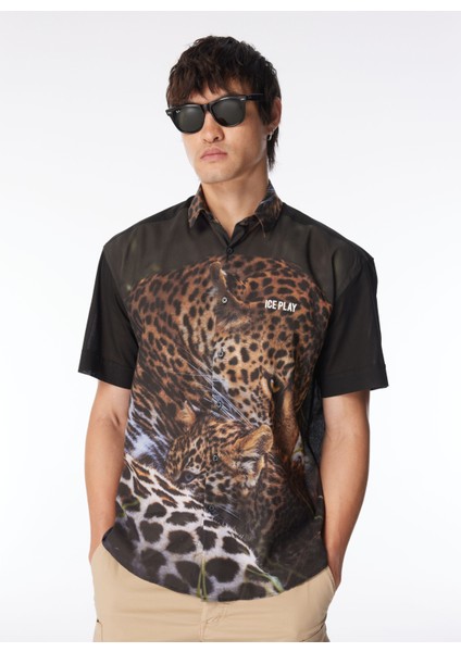 Normal Çok Renkli Desenli Erkek Gömlek 24EU1M0G011P624_SHIRT