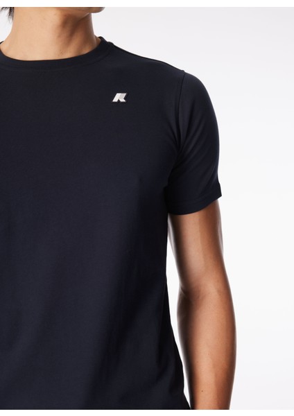 Bisiklet Yaka Mavi Erkek T-Shirt K4125EW_ODOM Letıtraın