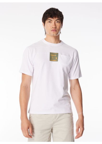 Bisiklet Yaka Beyaz Melanj Erkek T-Shirt K5127FW_FANTOME Prınt - Pocket fiyatları