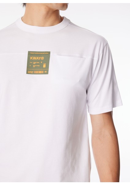 Bisiklet Yaka Beyaz Melanj Erkek T-Shirt K5127FW_FANTOME Prınt - Pocket fırsatları