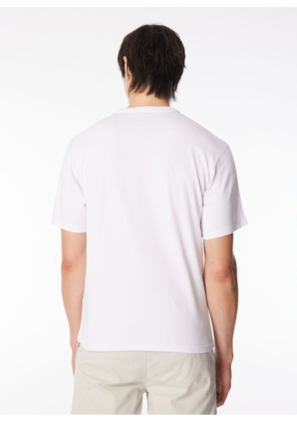 Bisiklet Yaka Beyaz Melanj Erkek T-Shirt K5127FW_FANTOME Prınt - Pocket indirimleri