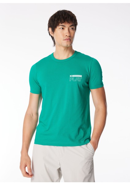 Bisiklet Yaka Baskılı Yeşil Erkek T-Shirt 24EU1P0F013P400_T-SHIRT fiyatları