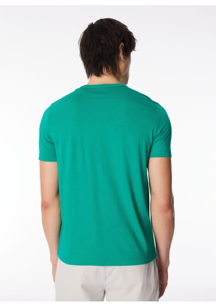 Bisiklet Yaka Baskılı Yeşil Erkek T-Shirt 24EU1P0F013P400_T-SHIRT indirimleri