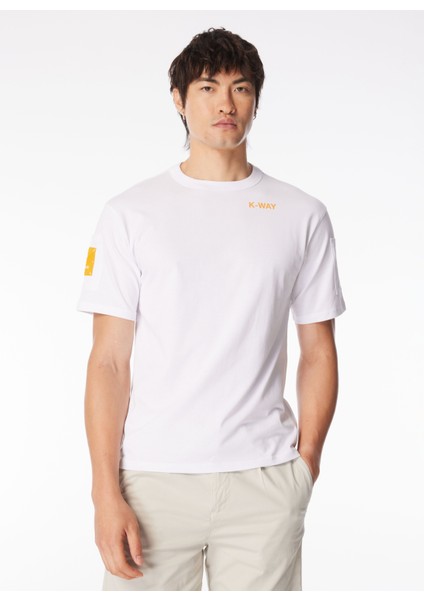 Bisiklet Yaka Turuncu Erkek T-Shirt K5127JW_FANTOME Sleeve Pocket