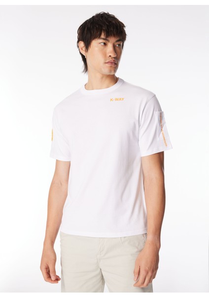 Bisiklet Yaka Turuncu Erkek T-Shirt K5127JW_FANTOME Sleeve Pocket modelleri