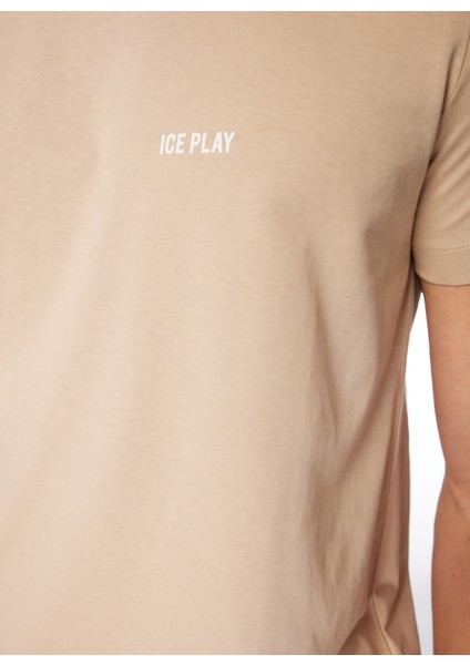Bisiklet Yaka Düz Bej Erkek T-Shirt 24EU1M0F01JP400_T-SHIRT fırsatları