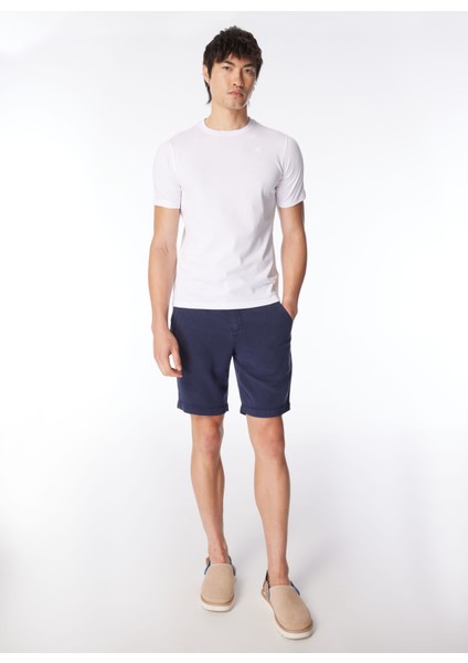 Bisiklet Yaka Beyaz Erkek T-Shirt K4125EW_ODOM Letıtraın