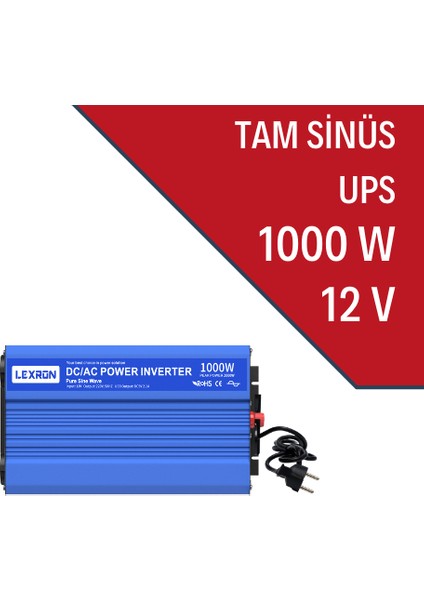 1000W 1kw 12V Tam Sınüs Inverter (Ups)