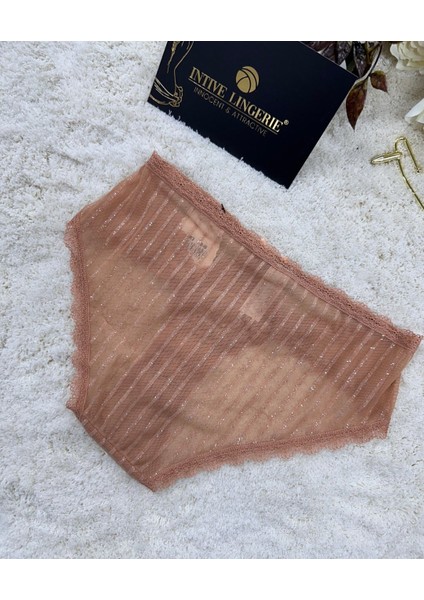 Fk Lingerie Simli Arkası Transparan Tül Önü Dantelli Önü Cut-Out Külot