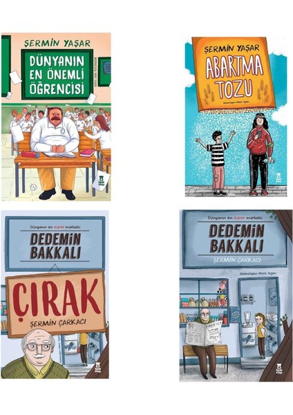 Dünyanın En Önemli Öğrencisi - Abartma Tozu - Dedemin Bakkalı - Dedemin Bakkalı Çırak 4 Kitap - Şermin Yaşar