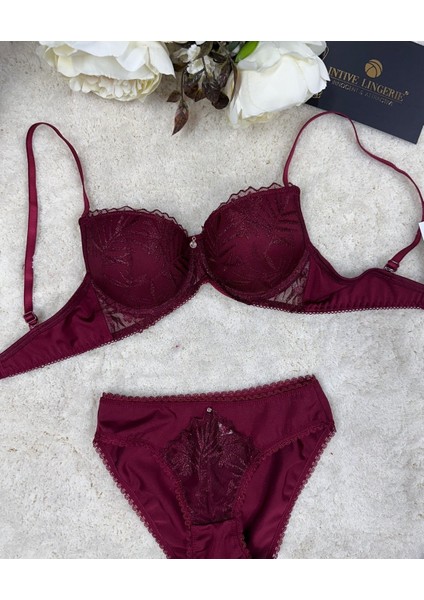 Le Jardin Parlak Simli Ipli Brodeli Push-Up Sütyen Külot TAKIM-5065 fiyatları