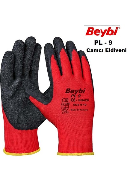 Nitril Poly Pl9 9 Beden Kırmızı Siyah Iş Eld