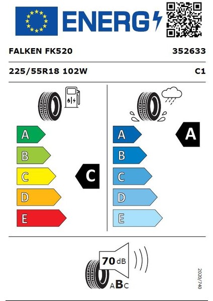 225/55 R18 102W Xl Azenıs Fk520 Oto Yaz Lastiği ( Üretim Yılı: 2024 )