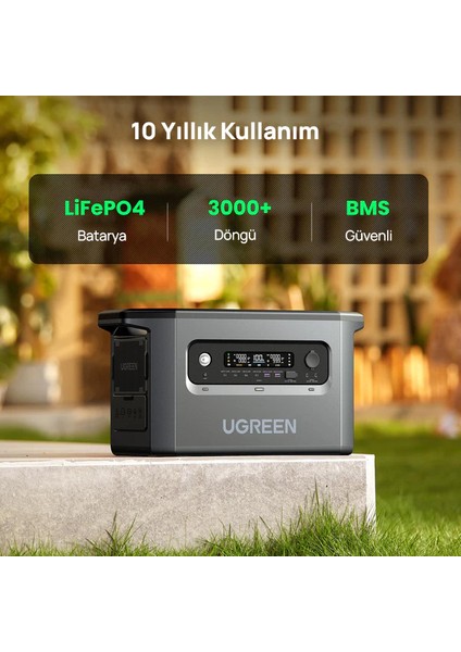 Powerroam Taşınabilir Güç Kaynağı - 2048WH Kapasite, 2400W (U-Turbo 3500W) Çıkış Gücü, Ev, Karavan ve Dış Mekan Kullanımı Için Lifepo4 Bataryalı Solar Jeneratör - (Ugreen Türkiye Garantili)