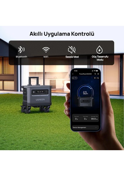 Powerroam Taşınabilir Güç Kaynağı - 2048WH Kapasite, 2400W (U-Turbo 3500W) Çıkış Gücü, Ev, Karavan ve Dış Mekan Kullanımı Için Lifepo4 Bataryalı Solar Jeneratör - (Ugreen Türkiye Garantili)