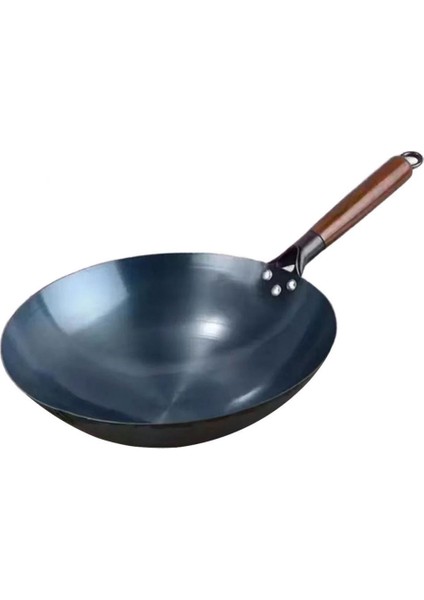 Yapışmaz Wok Tencereler Manuel Dövme Tava Yuvarlak Wok 34CM (Yurt Dışından)