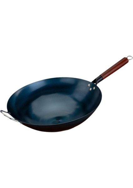 Yapışmaz Wok Tencereler Manuel Dövme Tava Yuvarlak Wok Kulaklı 34 cm Için (Yurt Dışından)