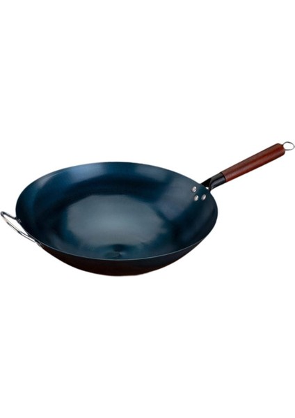 Yapışmaz Wok Tencere Manuel Dövme Tava Yuvarlak Wok Kulaklı 38 cm Için (Yurt Dışından)