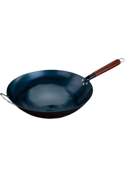 Yapışmaz Wok Tencere Manuel Dövme Tava Yuvarlak Wok Kulaklı 38 cm Için (Yurt Dışından)