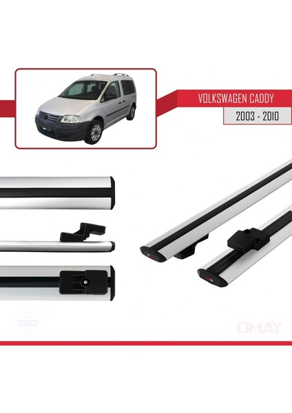 Volkswagen Caddy 2003-2010 Arası ile Uyumlu Basıc Model Universal Ara Atkı Tavan Barı Gri 2 Adet modelleri