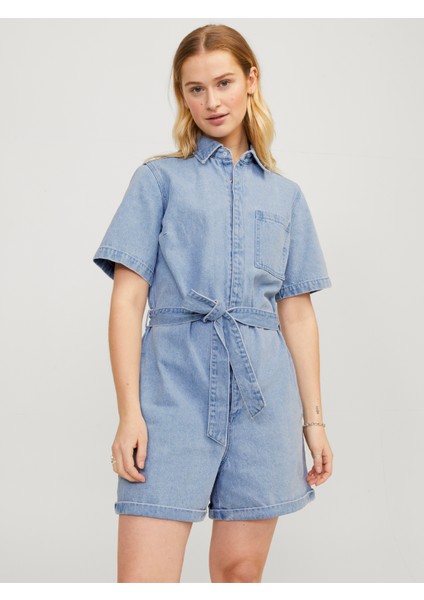 Kadın Belden Bağlamalı Denim Tulum - Isla modelleri