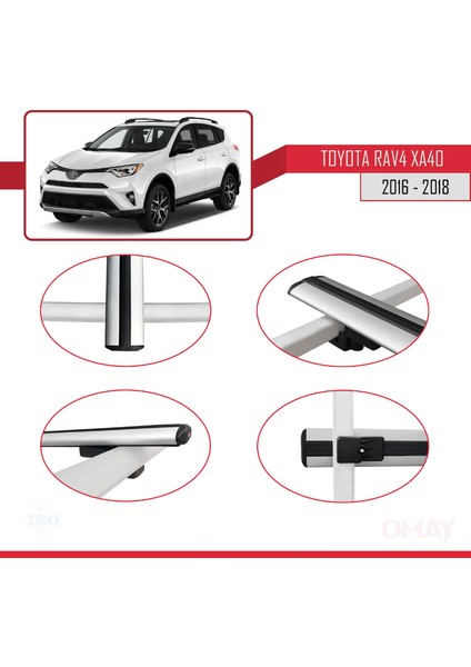 Toyota Rav4 (XA40) 2016-2018 Arası ile Uyumlu Basıc Model Universal Ara Atkı Tavan Barı Gri 2 Adet fırsatları