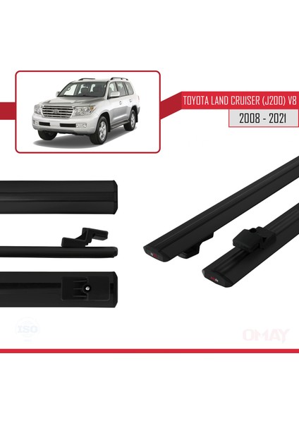 Toyota Land Cruiser (J200) V8 2008-2021 Arası ile Uyumlu Basıc Model Universal Ara Atkı Tavan Barı Siyah 2 Adet modelleri