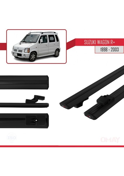 Suzuki Wagon R+ 1998-2003 Arası ile Uyumlu Basıc Model Universal Ara Atkı Tavan Barı Siyah 2 Adet
