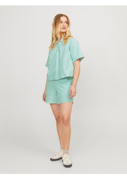 Kadın Çizgili Crop Gömlek - Sıva fiyatları