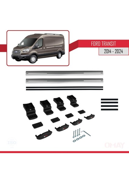 Ford Transit 2014 ve Sonrası ile Uyumlu Basıc Model Universal Ara Atkı Tavan Barı Gri 2 Adet indirimleri